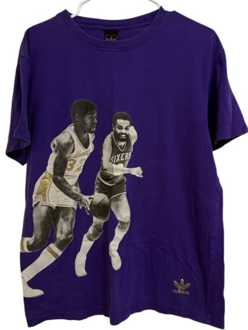 Adidas NBA Magic Johnson Julius Erving Medium Tee Vintage Lakers Sixers 80's